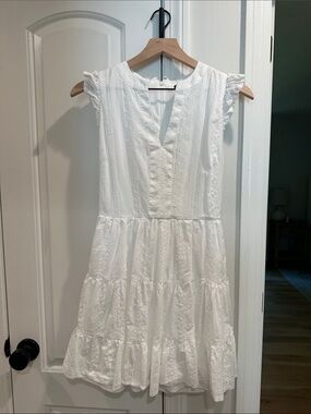 Laundry By Shelli Segal White Tiered Eyelet Mini Dress